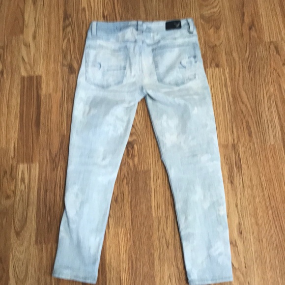 AE Acid Washed Distressed Floral Cropped Jeggings - Picture 5 of 7